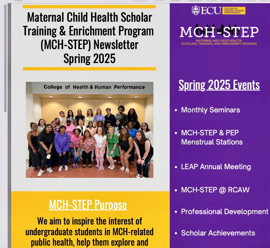 MCH-STEP's spring newsletter